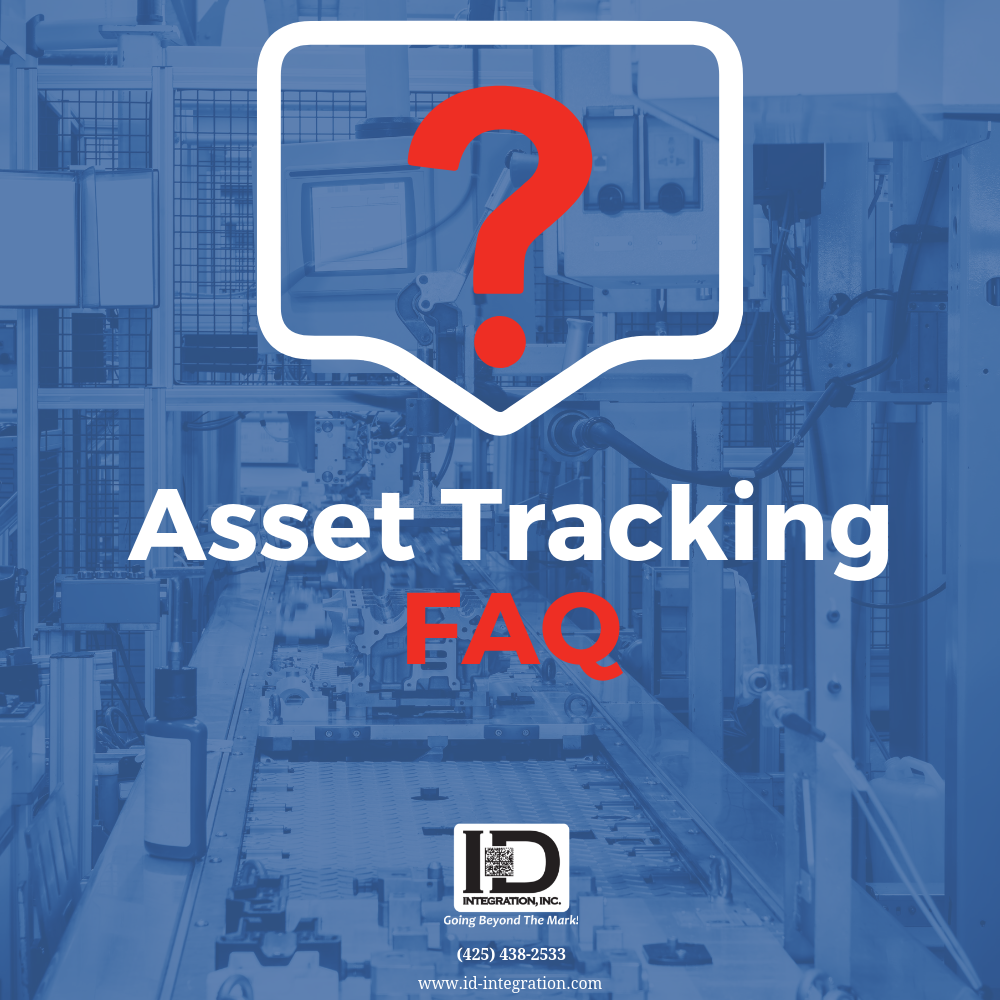 Graphic shows text "Asset Tracking FAQ"