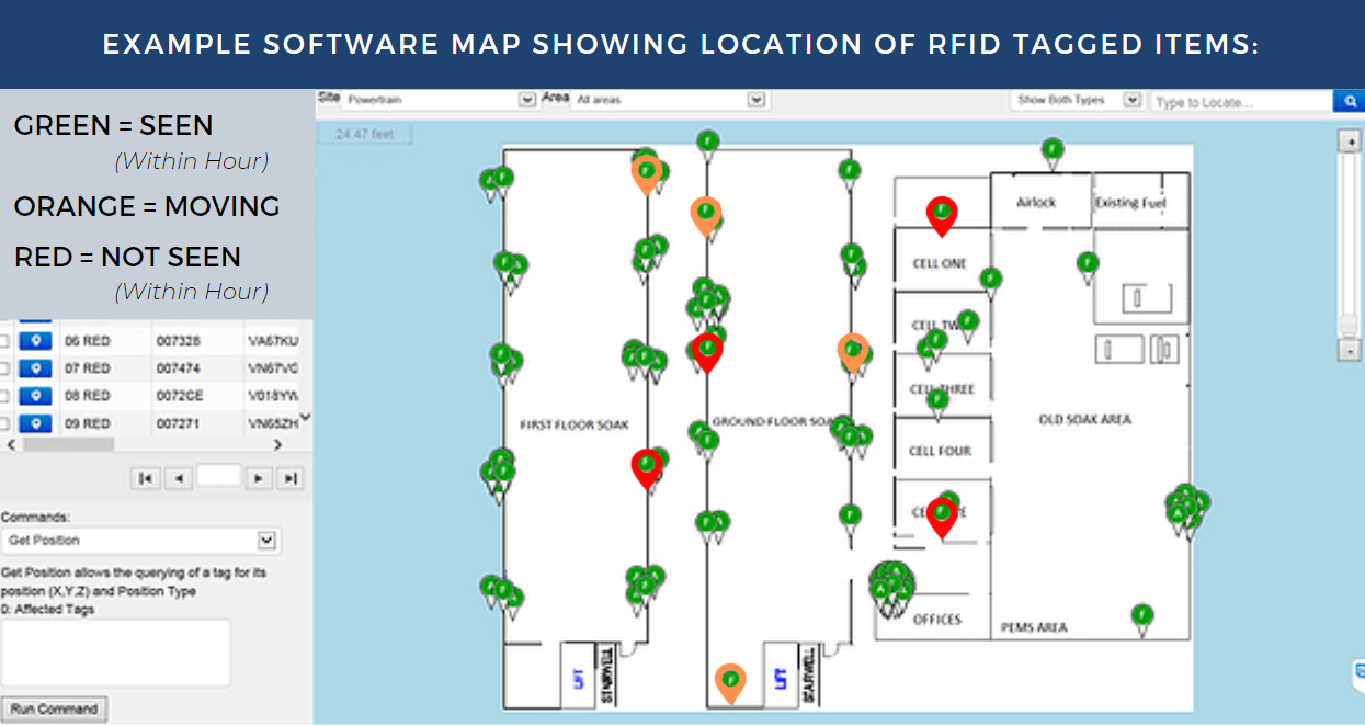 rfid location tracking software map showing tag positioning